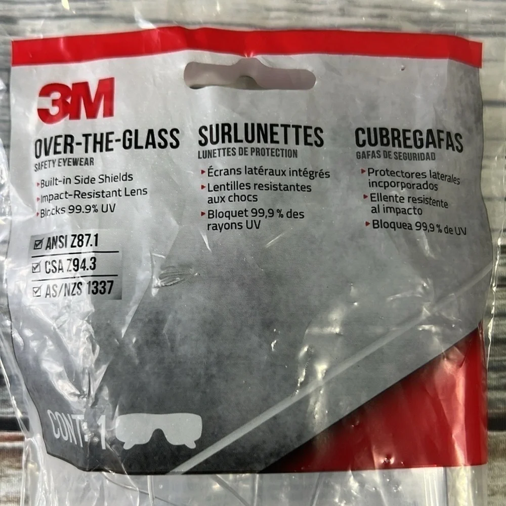 3M Clear Safety Glasses ( One Size Fit Most )